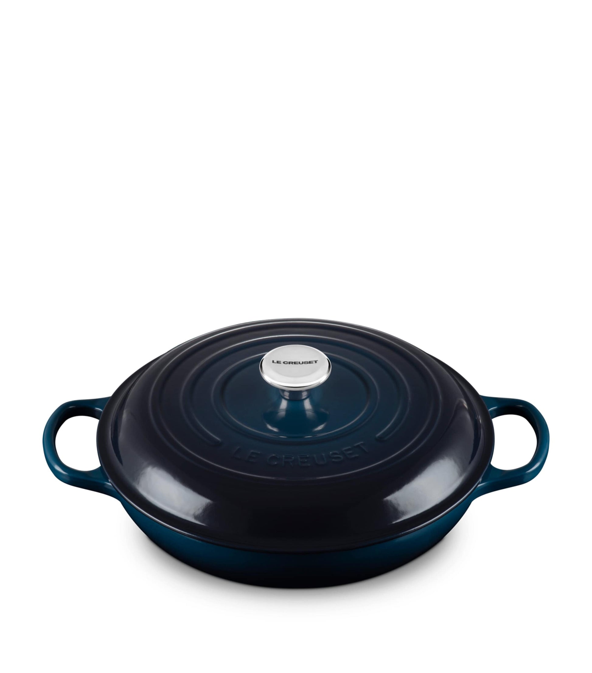 Enamelled Cast Iron Shallow Casserole Dish (30cm) BLUE