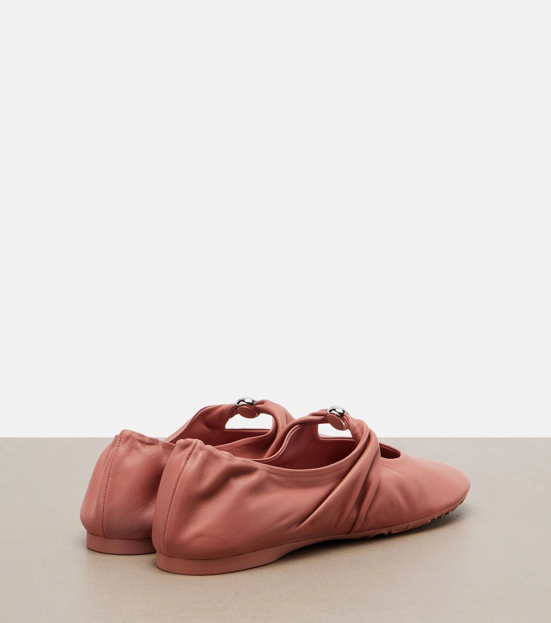 Loewe - Pebble Soft leather Mary Jane flats
