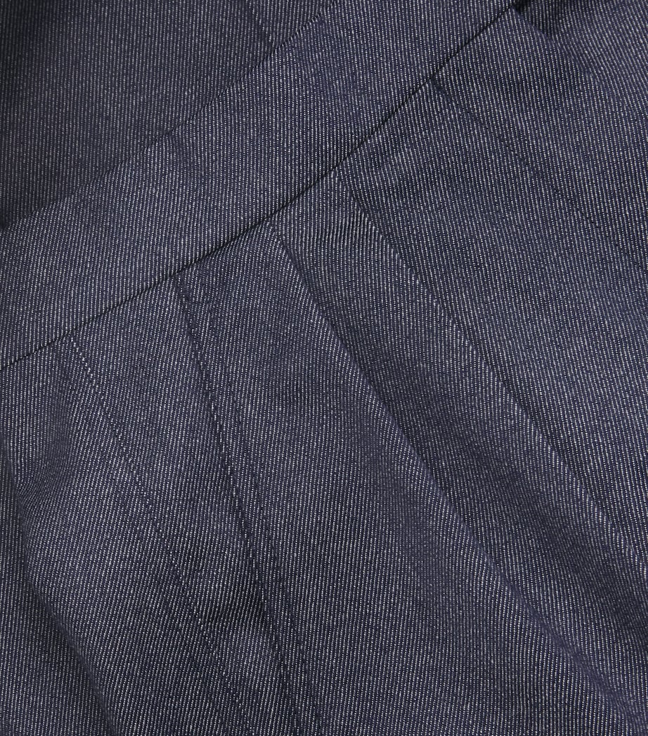 Max Mara Blue Virgin Wool Wide-Leg Trousers