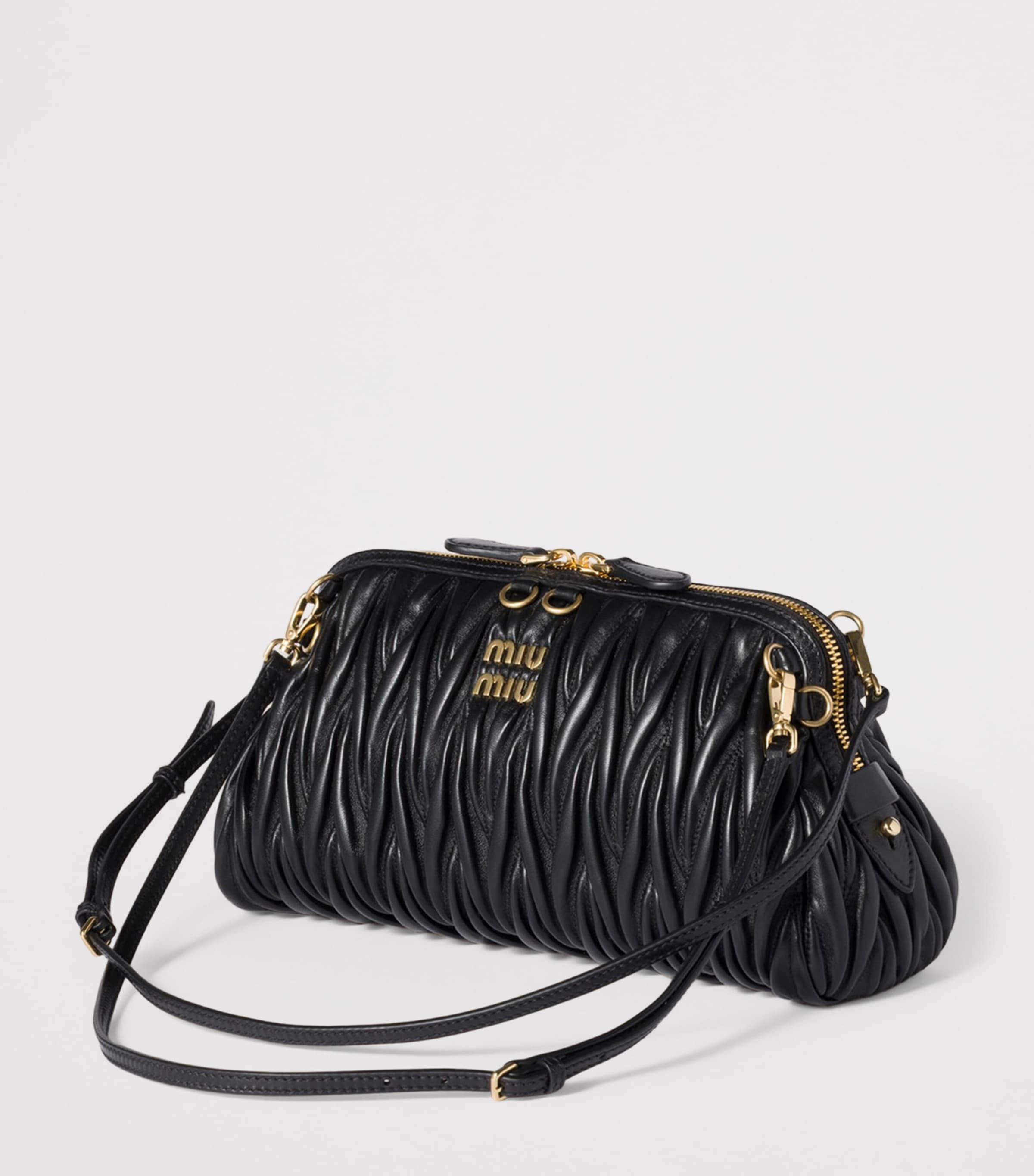 Matelassé Leather Clutch Bag