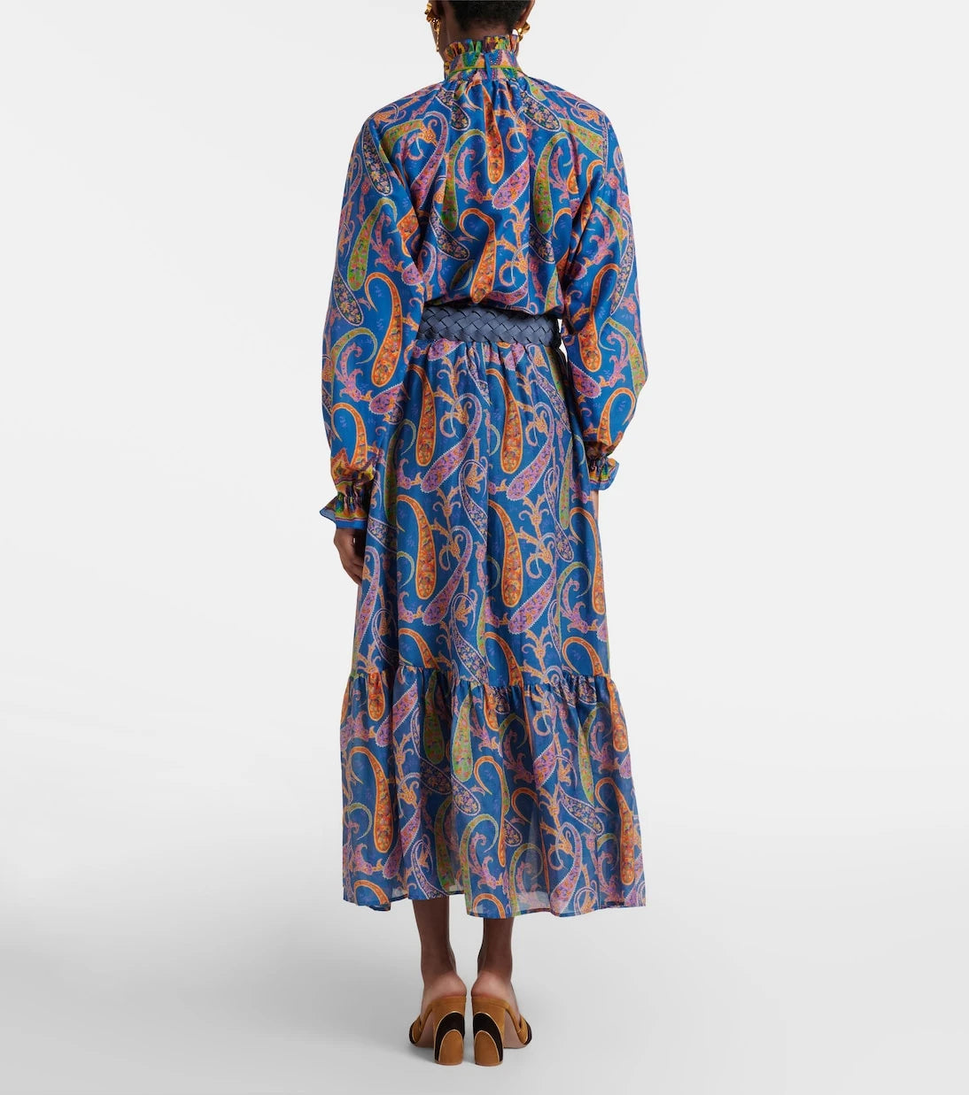 Etro - تنورة ماكسي بايسلي من القطن والحرير