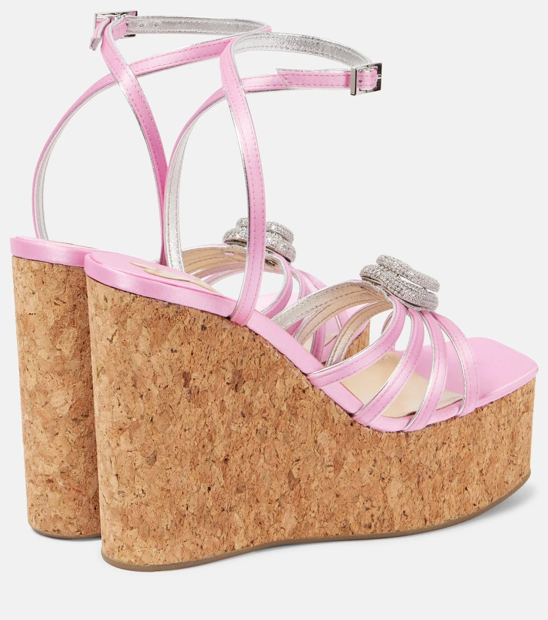 Mach & Mach - Double Heart satin sandals