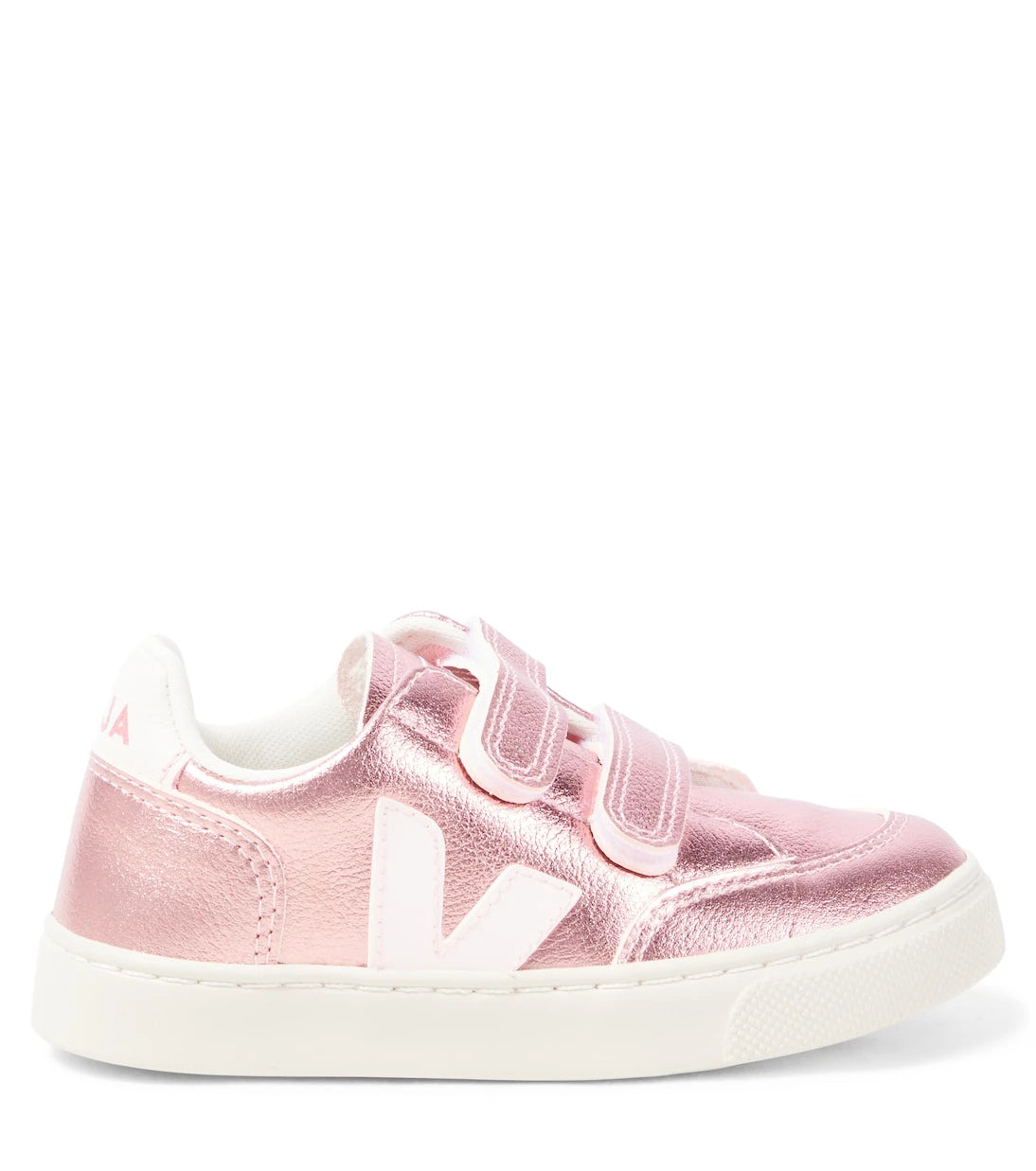 Veja Kids - V-12 metallic leather sneakers