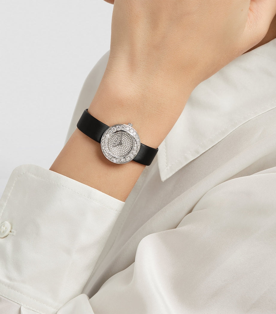 White Gold and Diamond Spiral Watch 23mm