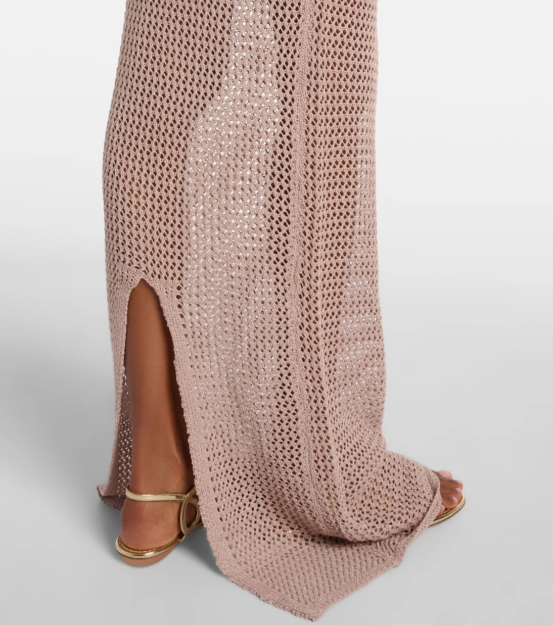 Bananhot - Hilsa open-knit lamé maxi dress
