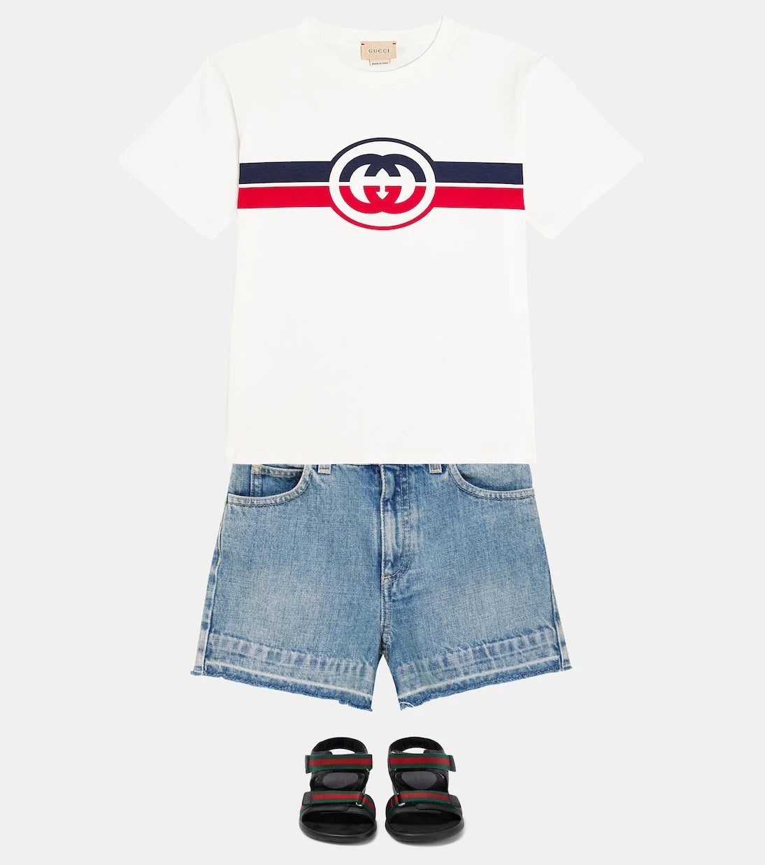 Gucci Kids - Web leather sandals