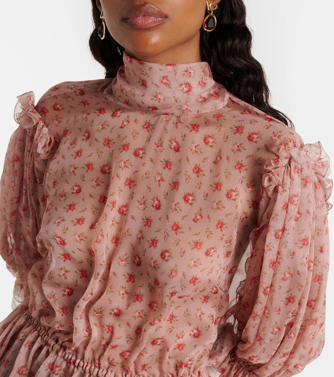 Dolce&Gabbana - Floral silk and cotton chiffon blouse