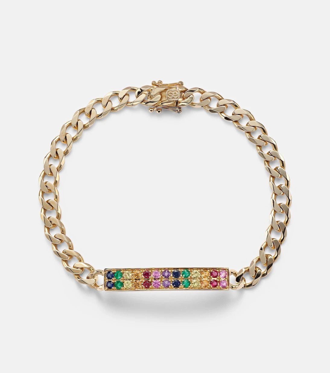 Sydney Evan - ID Bar 14kt gold chain bracelet with diamonds