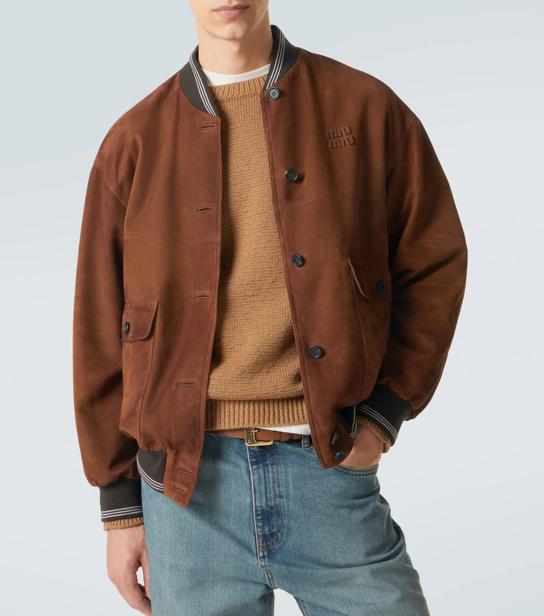 Miu Miu - Suede bomber jacket