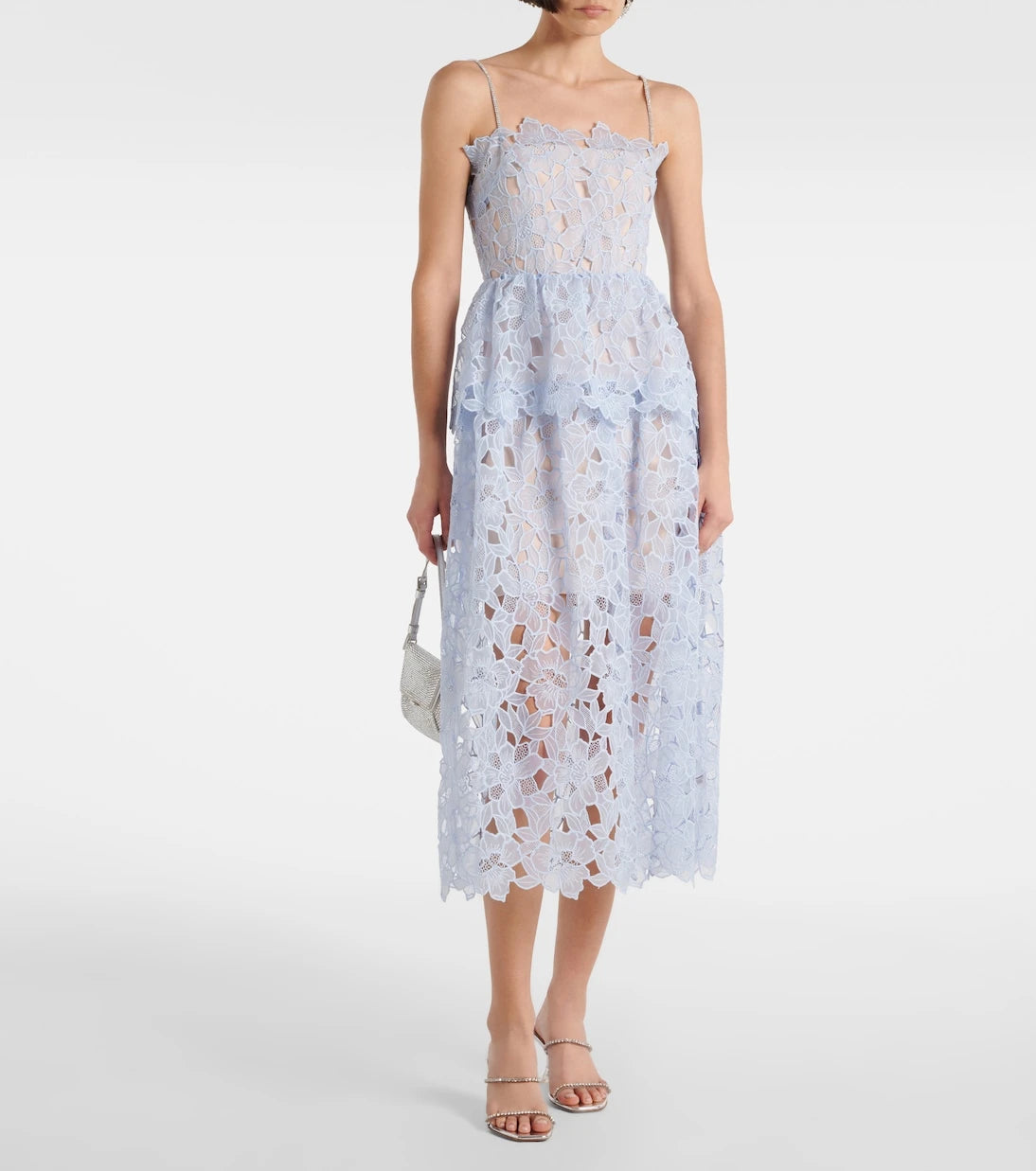 Self-Portrait - Organza lace midi dress