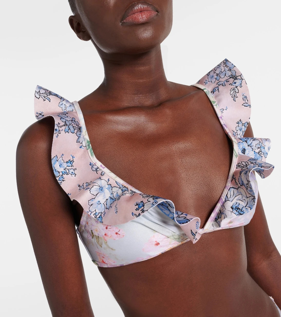 Zimmermann - Halliday ruffled floral bikini top