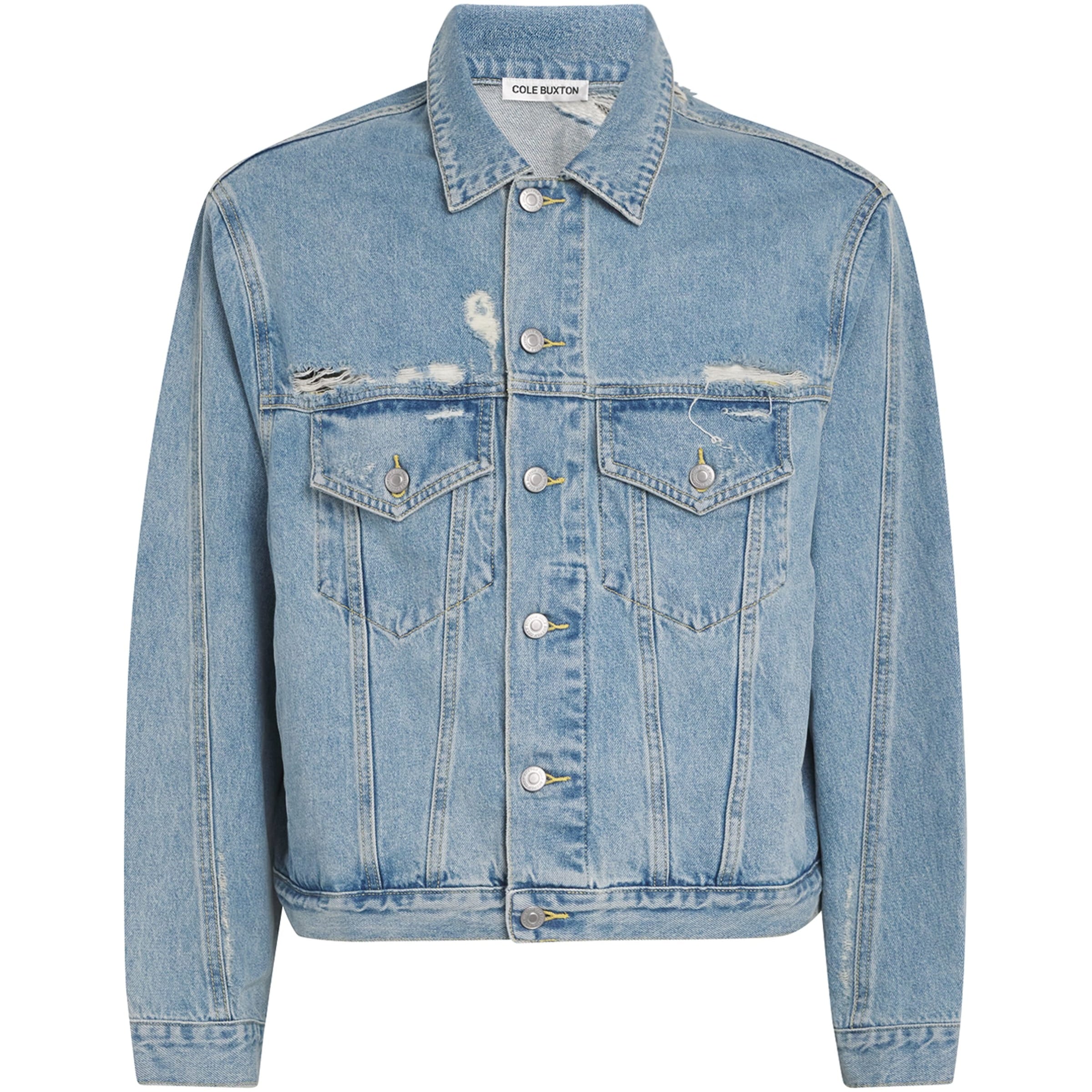 Blue Distressed Denim Jacket