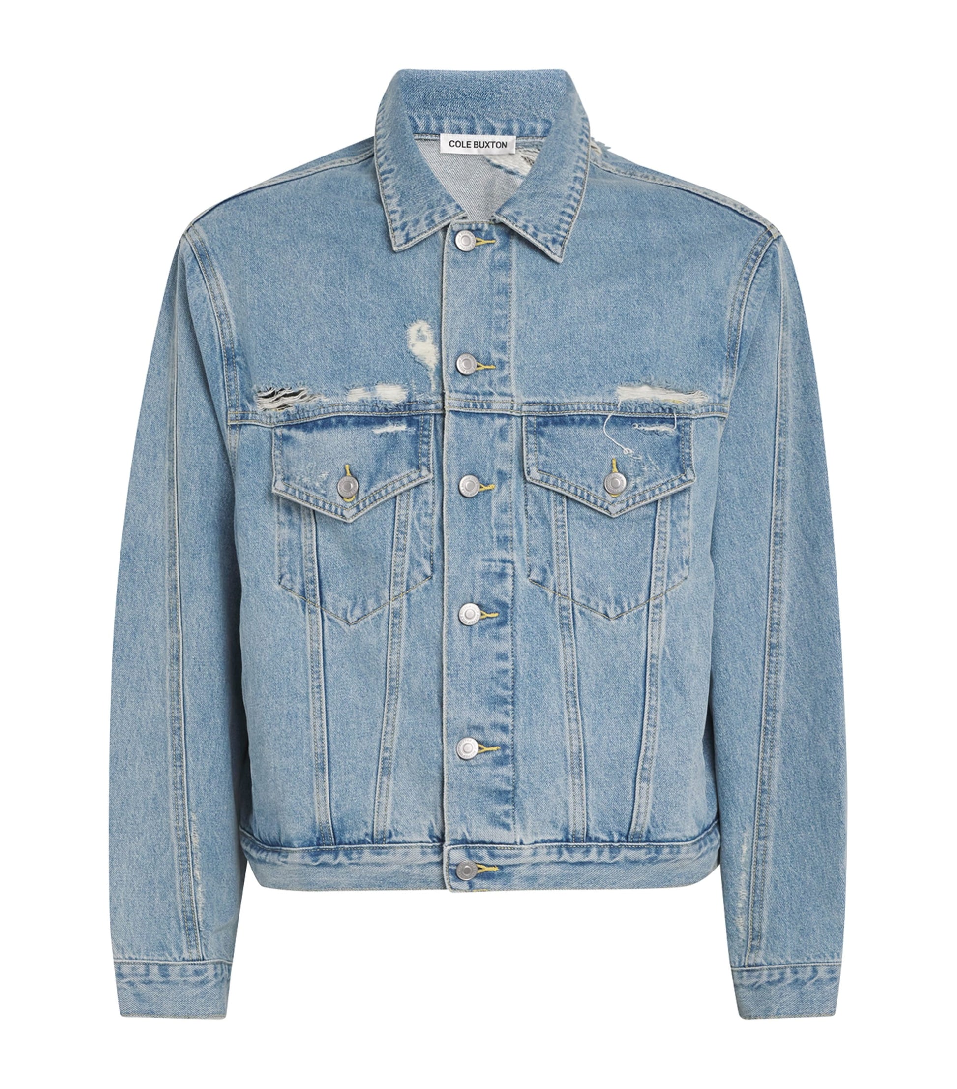 Blue Distressed Denim Jacket