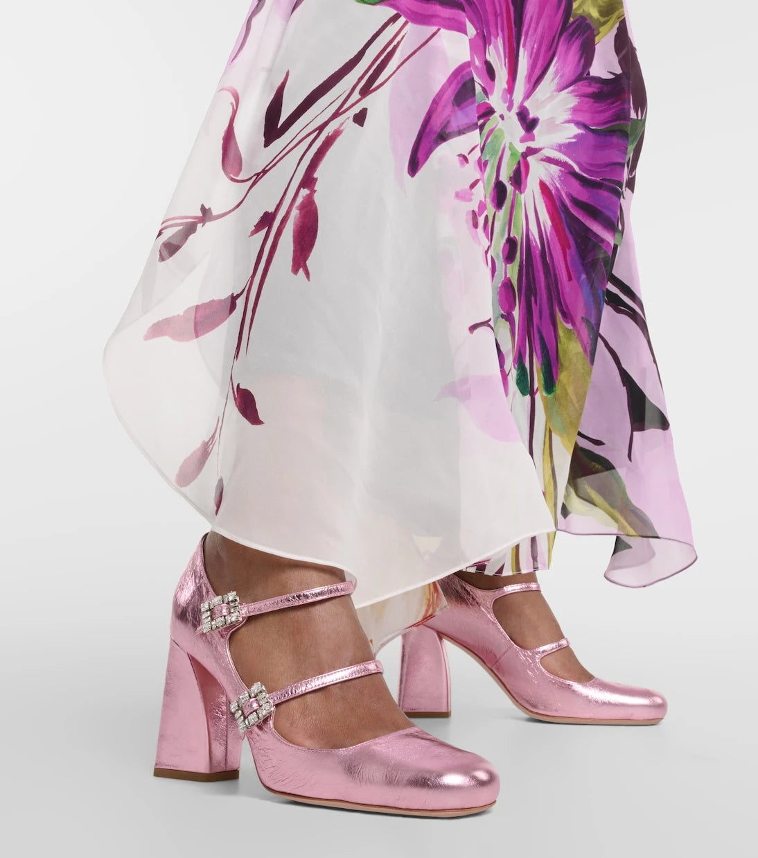 Roger Vivier - Très Vivier Babies Mini metallic leather pumps