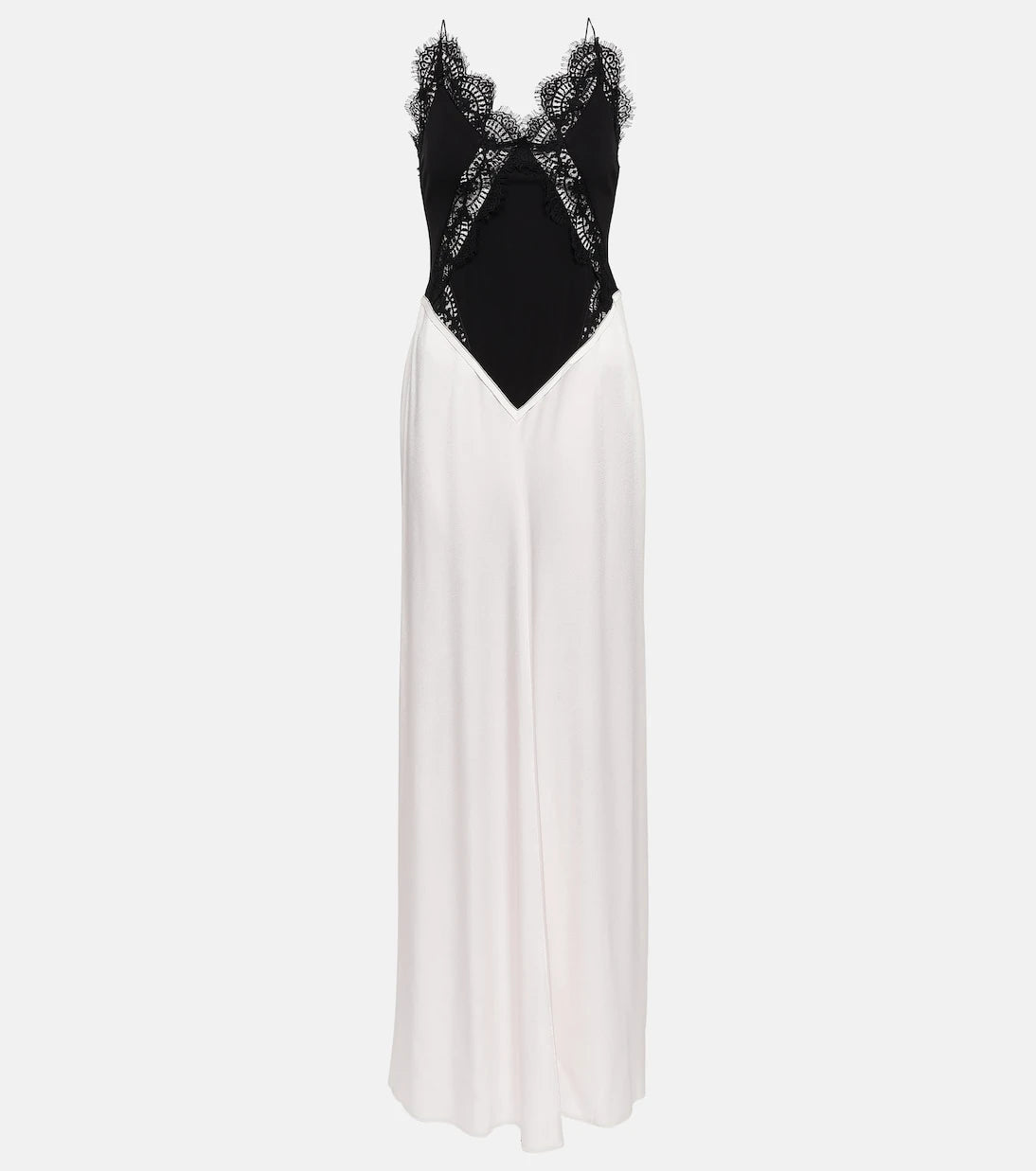 Victoria Beckham - Lace-trimmed satin gown