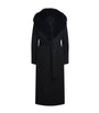 Yves Salomon Black Wool-Cashmere Fur-Trim Coat
