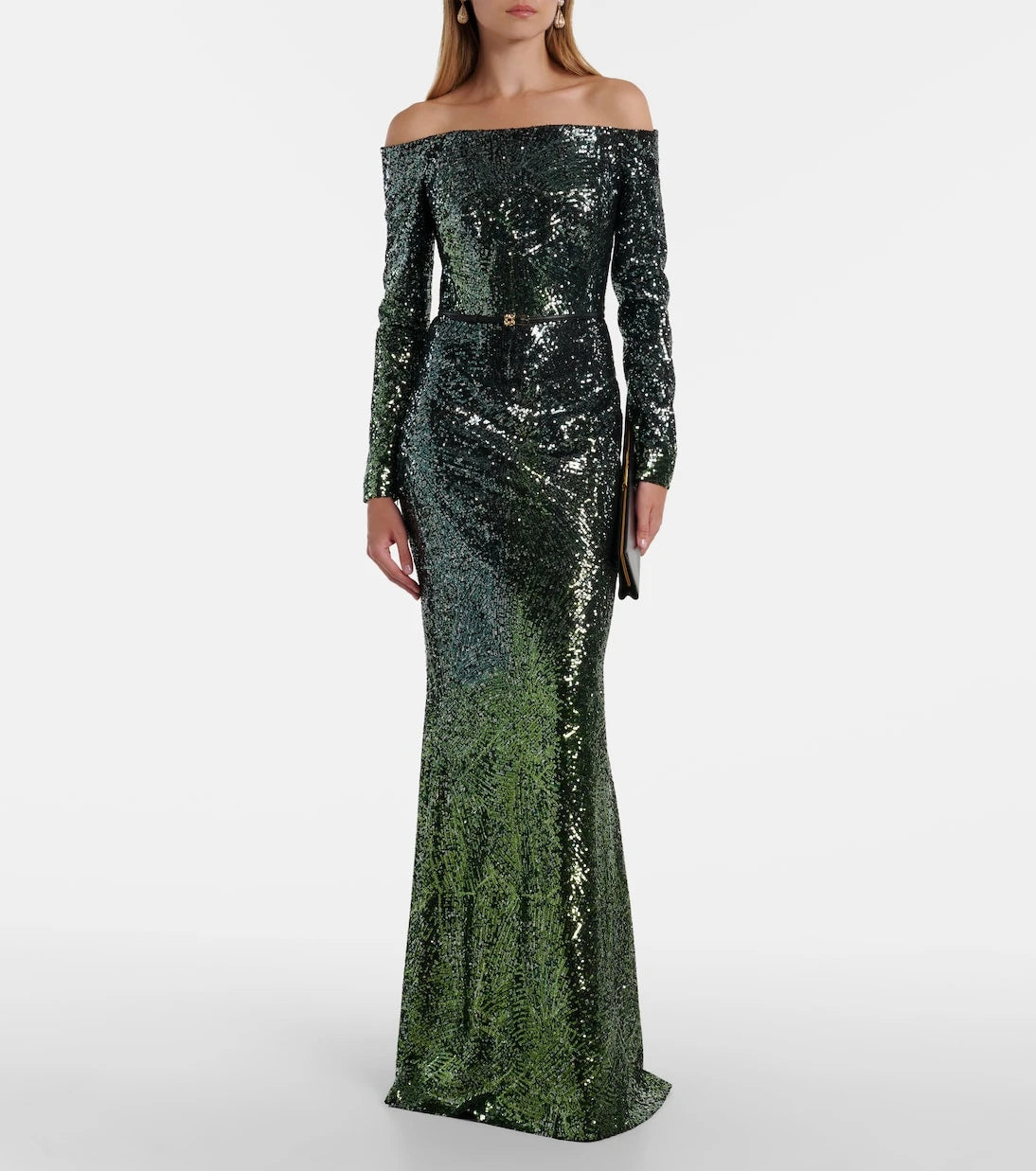 Elie Saab - Ombré sequined silk-blend gown