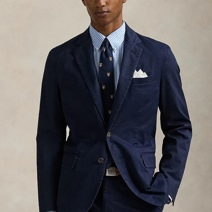 Polo Ralph Lauren tek düğmeli erkek pamuklu elastan ceket