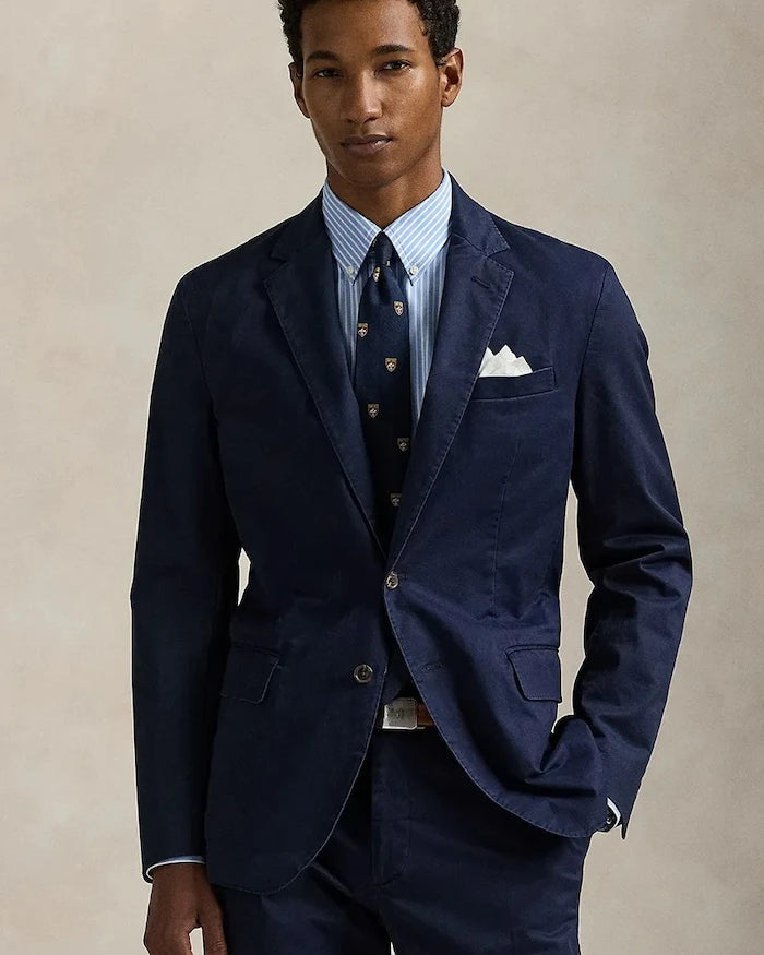 Polo Ralph Lauren tek düğmeli erkek pamuklu elastan ceket