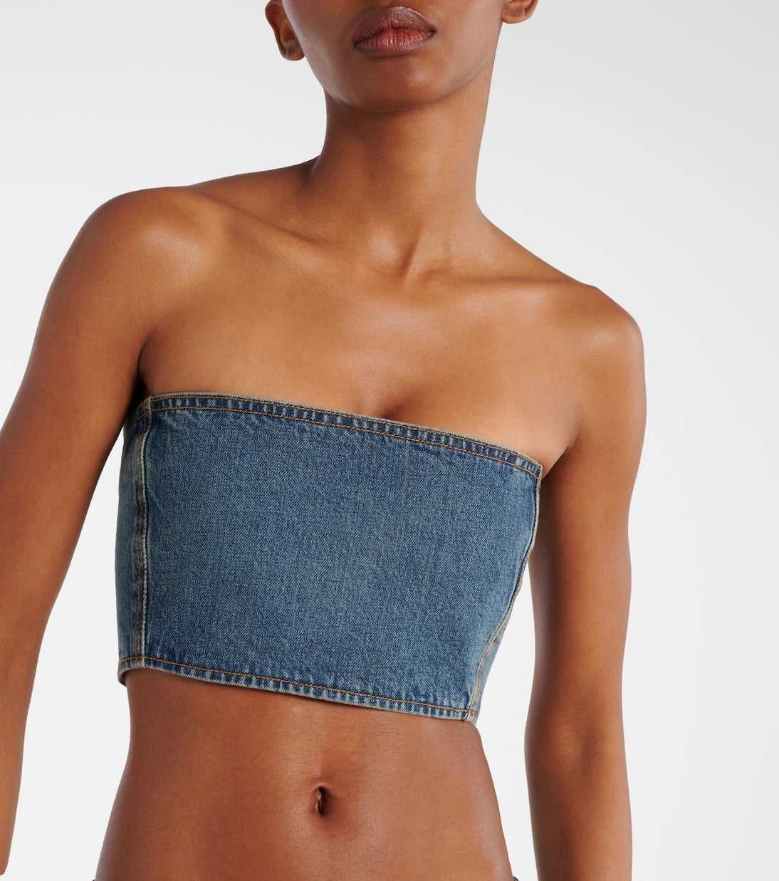 Alaïa - Denim crop top