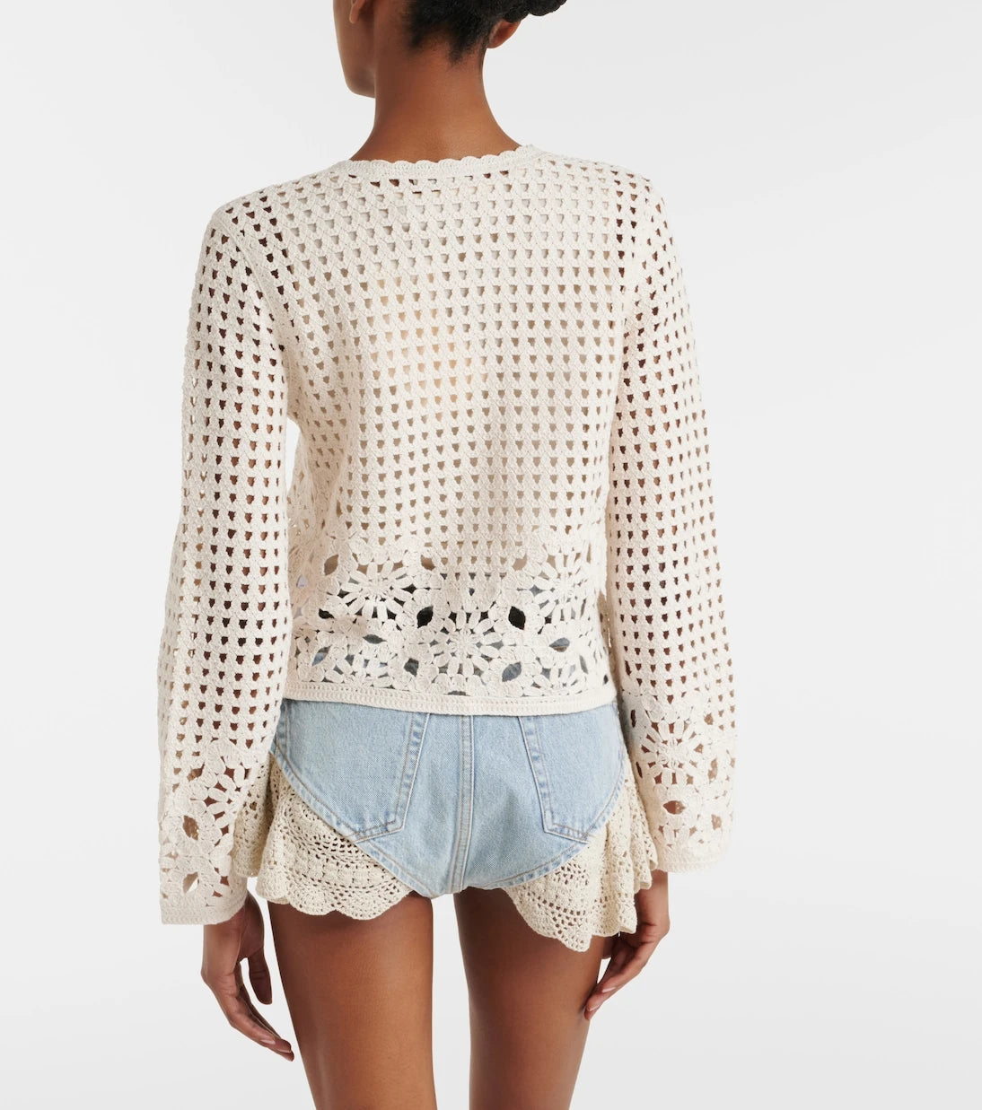 Frame - Postcard crochet cotton cardigan