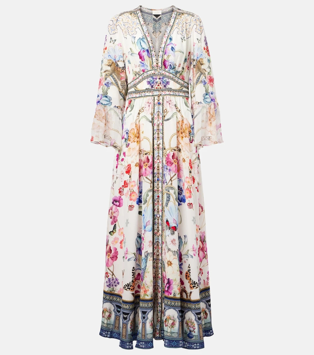 Camilla - Crystal-embellished silk maxi dress
