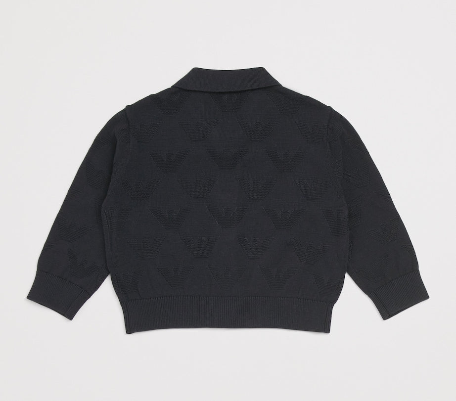 Emporio Armani Kids Eagle-Jacquard Cardigan (6-36 Months)