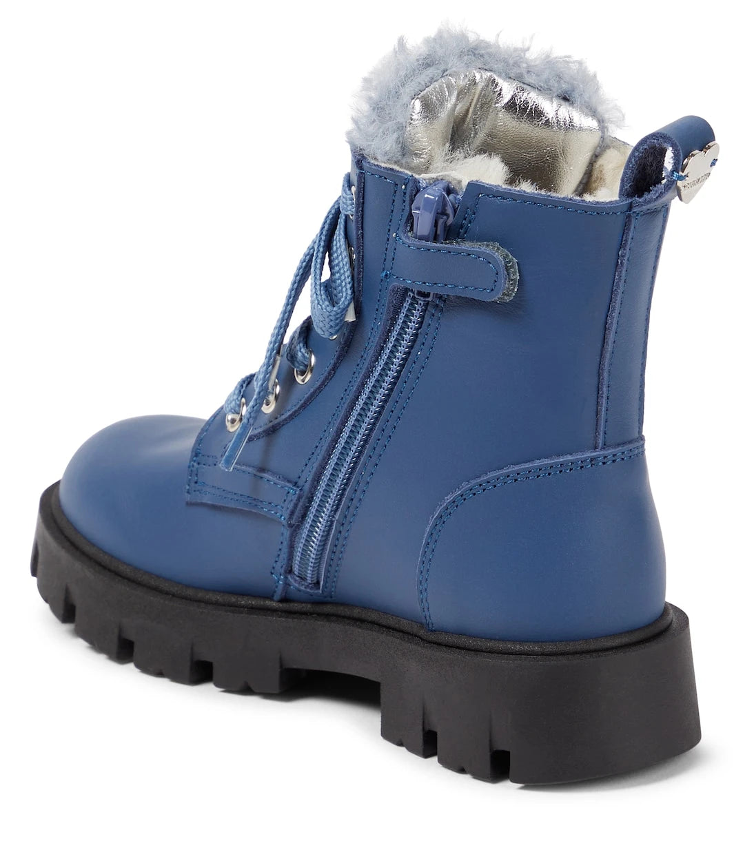 Monnalisa - Shearling-lined leather ankle boots