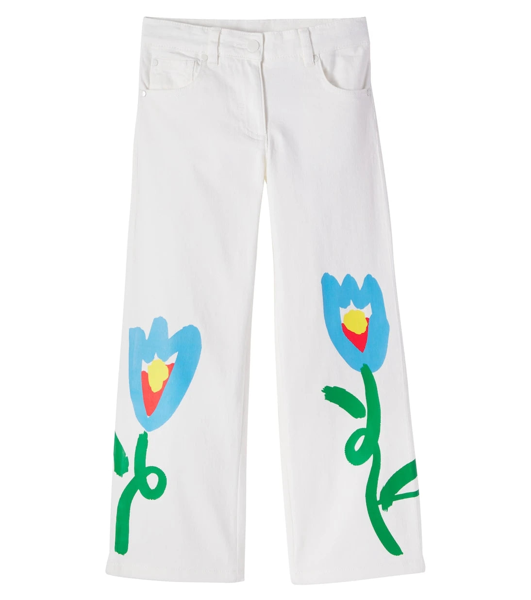 Stella McCartney Kids - Floral cotton gabardine pants