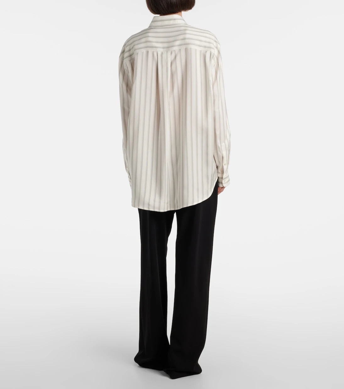 The Row - Eirlys striped silk poplin shirt