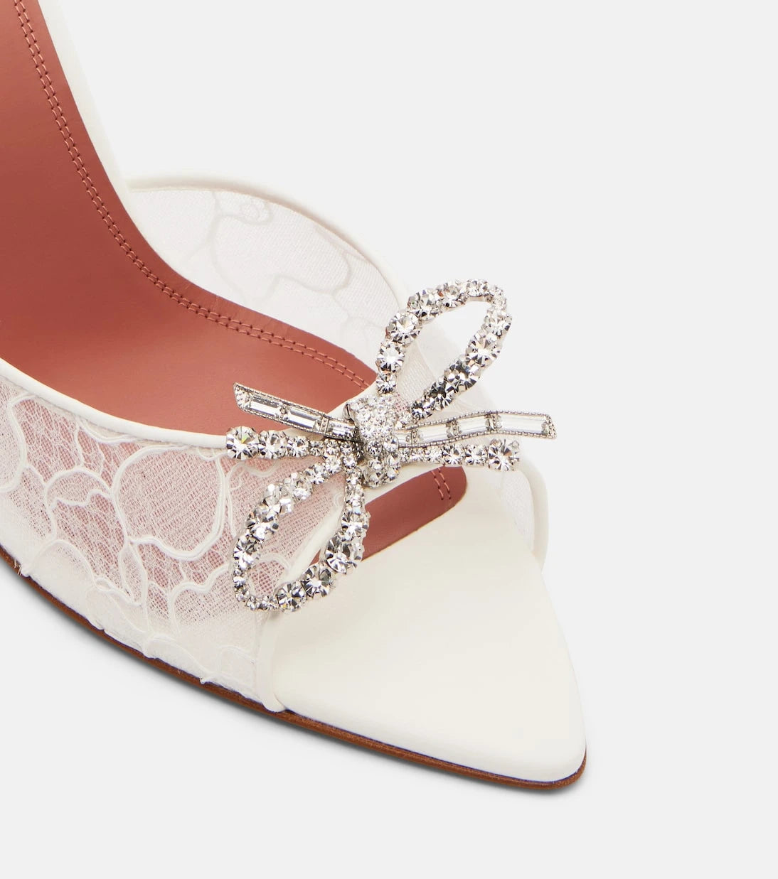 Amina Muaddi - Rosie embellished lace mules