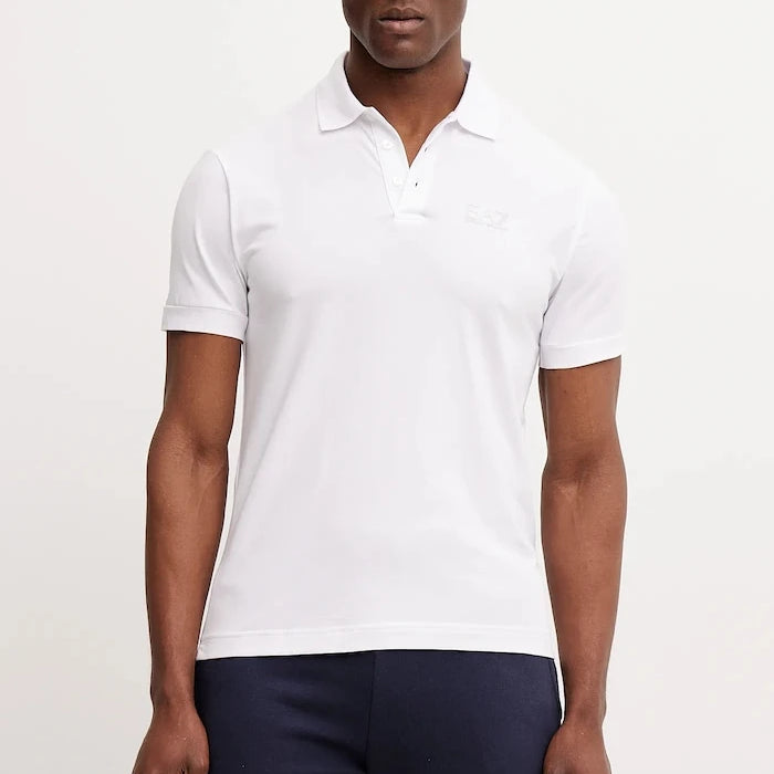 EA7 Emporio Armani erkek pamuklu elastan yakalı tişört