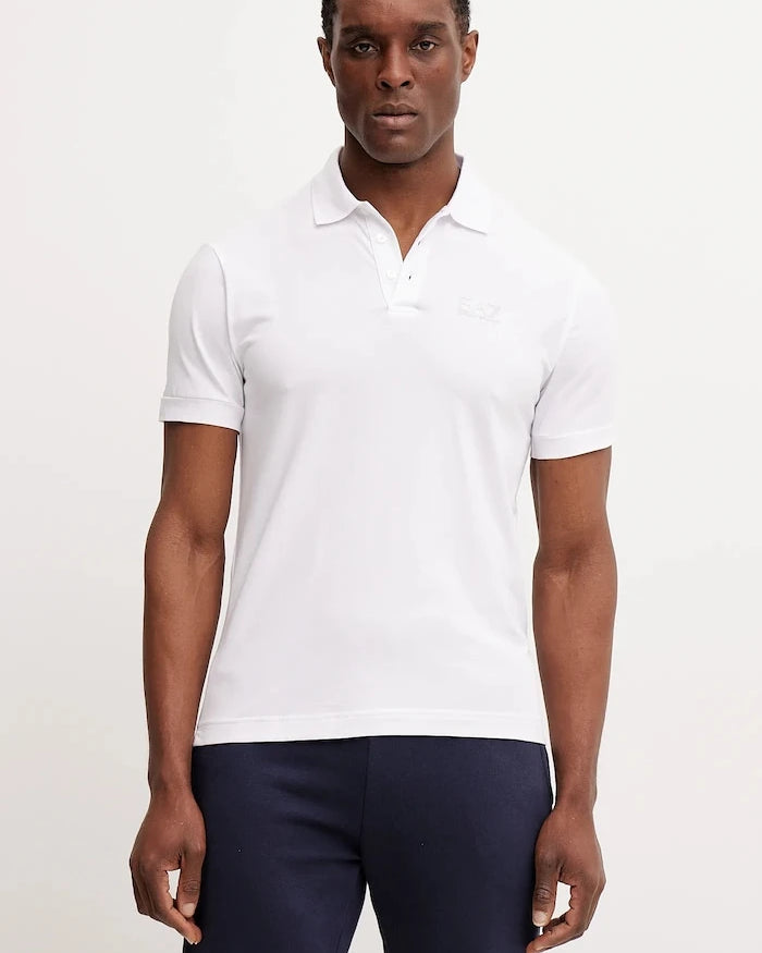 EA7 Emporio Armani erkek pamuklu elastan yakalı tişört