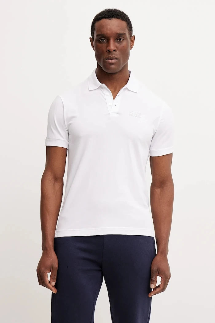 EA7 Emporio Armani erkek pamuklu elastan yakalı tişört