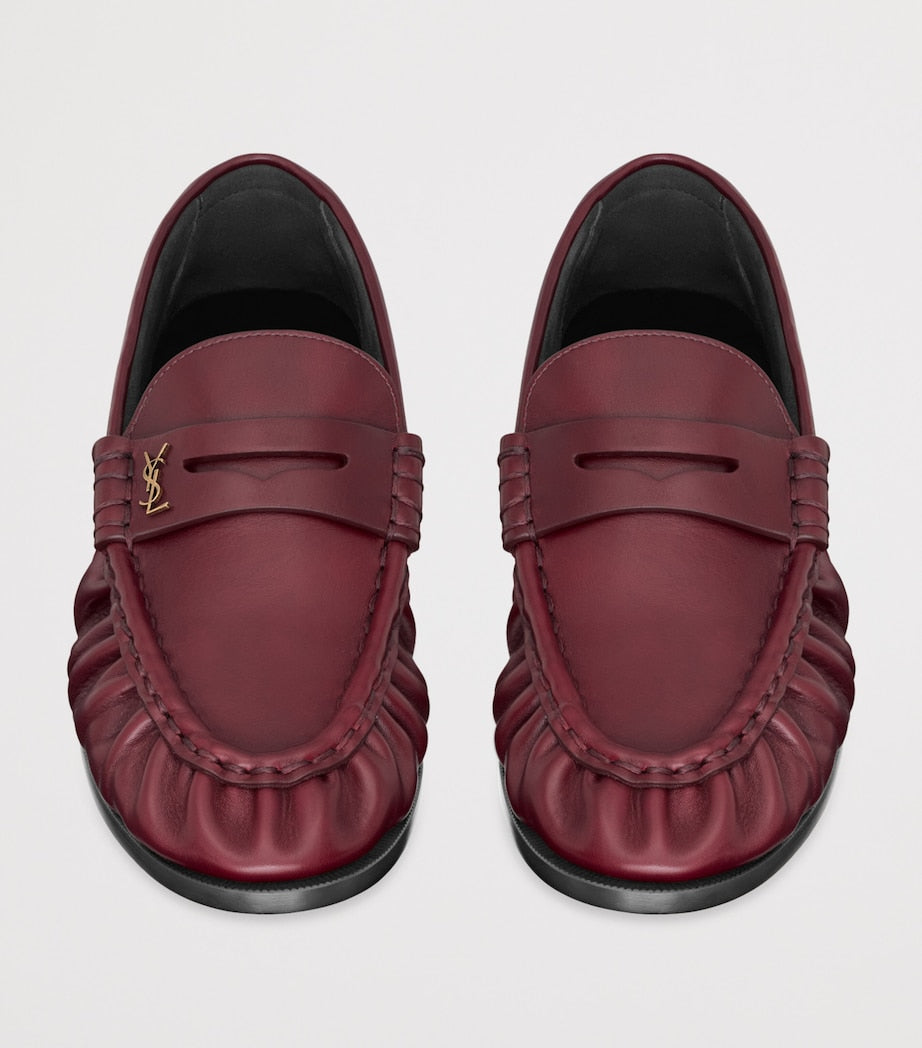 Saint Laurent Burgundy Leather Le Loafers