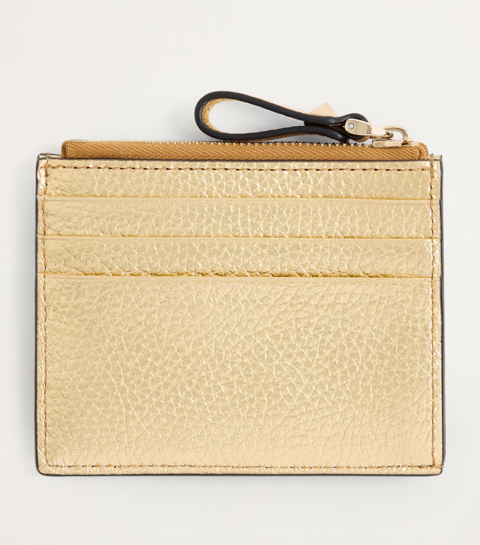 Valentino Garavani Gold Leather Rockstud Coin Purse