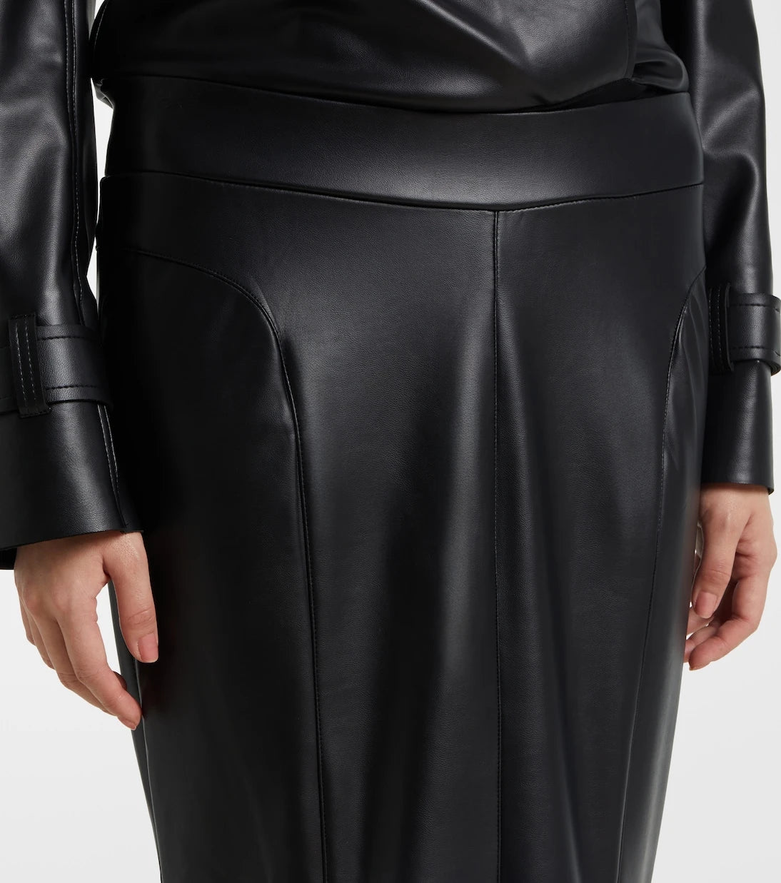 Norma Kamali - Faux leather maxi skirt