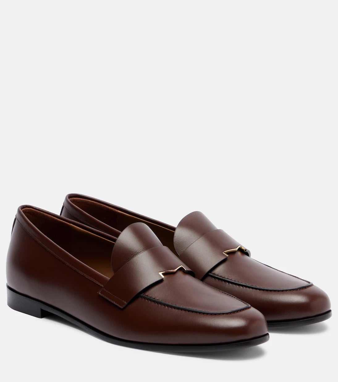 Max Mara - Embellished leather penny loafers