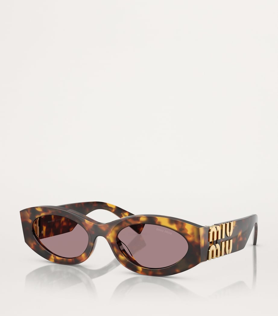 Miu Miu Brown Acetate Oval MU11WS Sunglasses