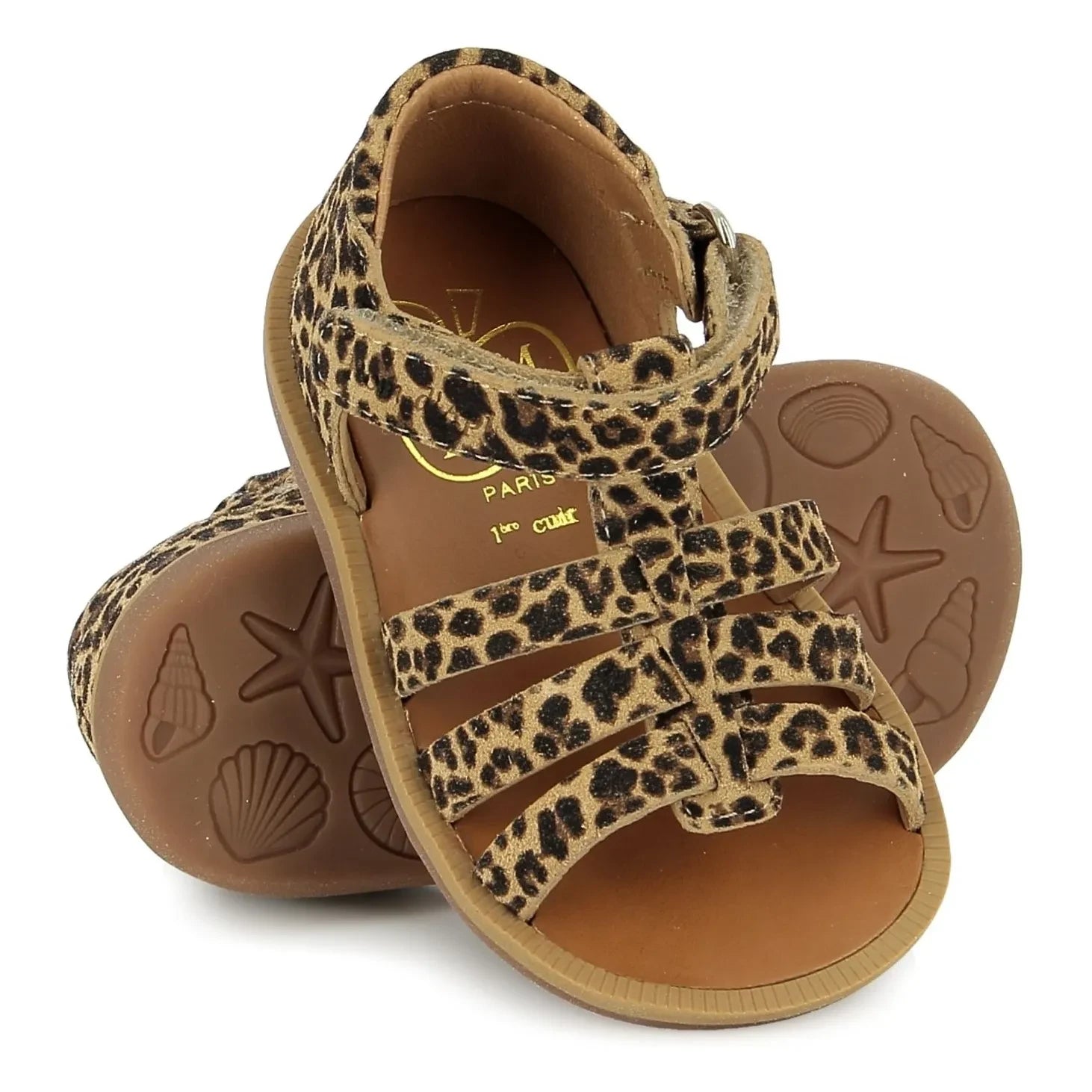 Pom d'Api - Poppy Strap Leopard sandals | Brown