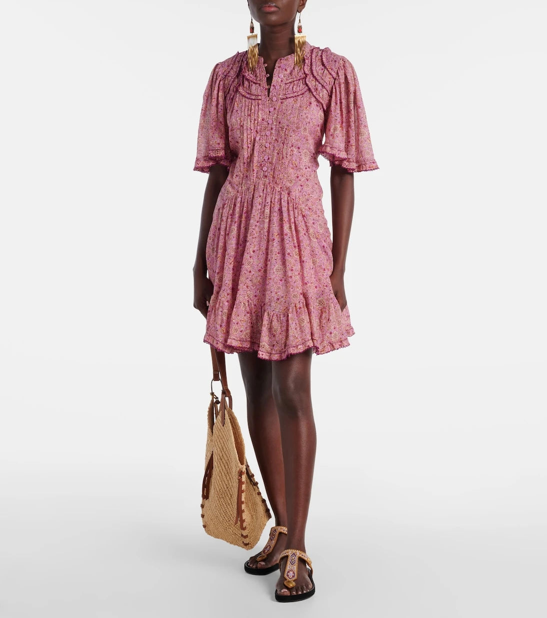 Marant Etoile - Celyn ruffled cotton minidress