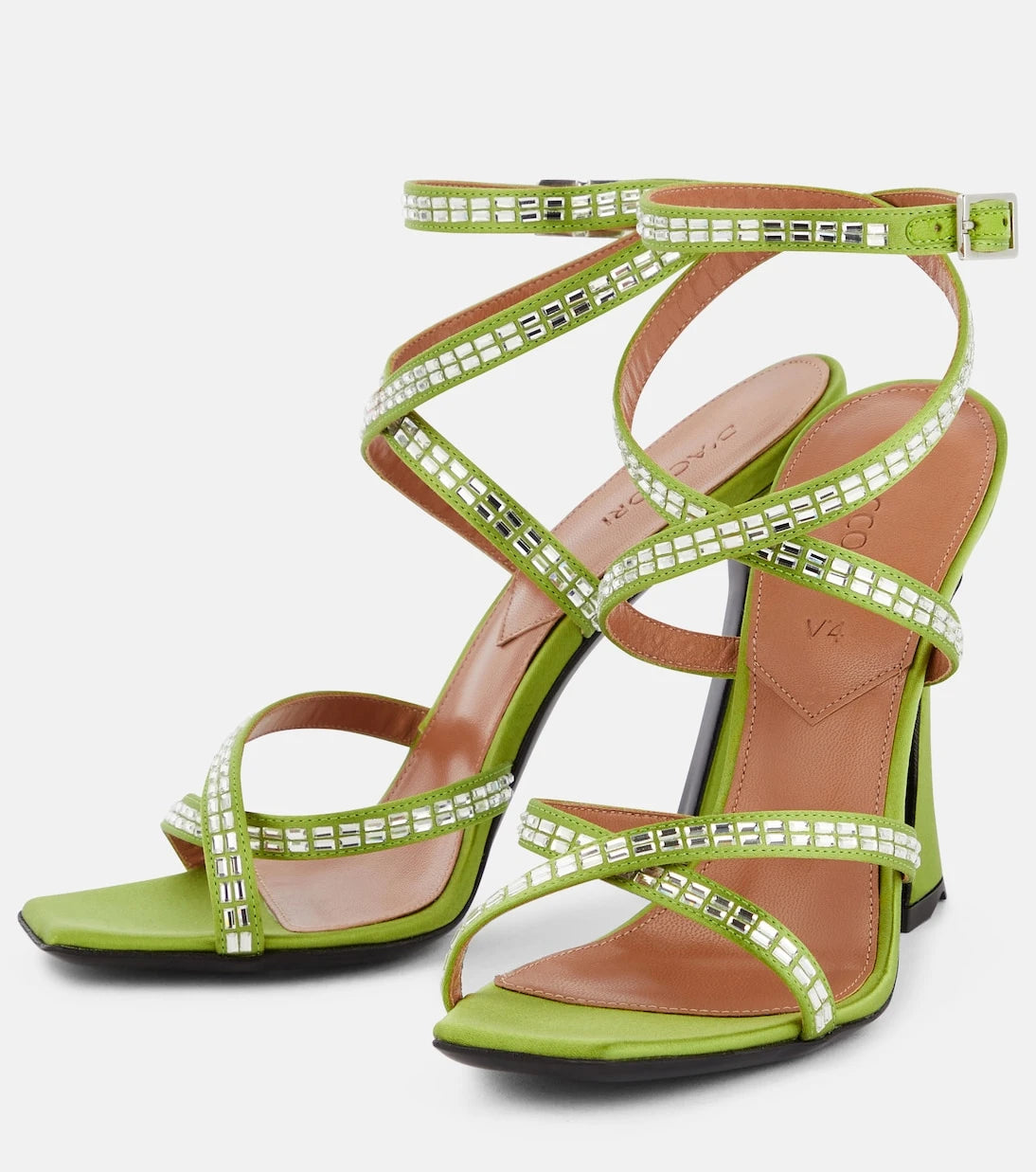 D'Accori - Carre embellished satin sandals