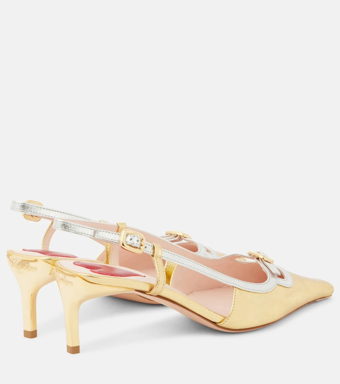 Roger Vivier - Viv' Canard metallic leather slingback pumps