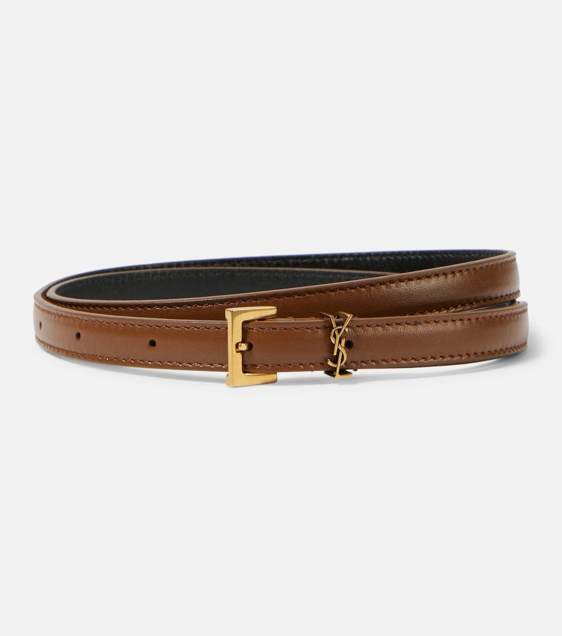 Saint Laurent - Cassandre extra-slim leather belt