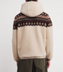 Moncler Brown Wool-Blend Geometric Jacquard Hoodie