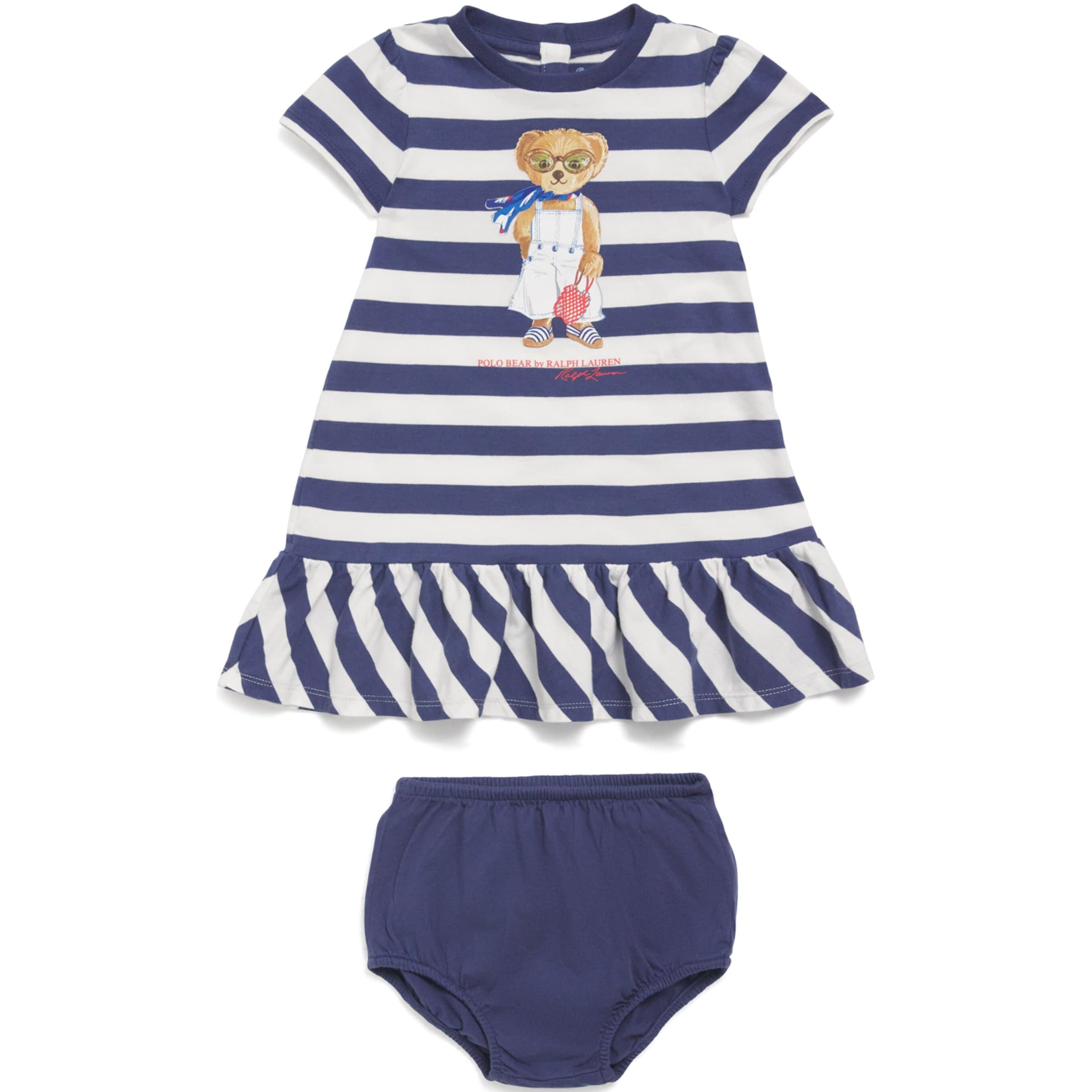 Ralph Lauren Kids Stripe Bear Dress and Bloomers Set (3-24 Months)
