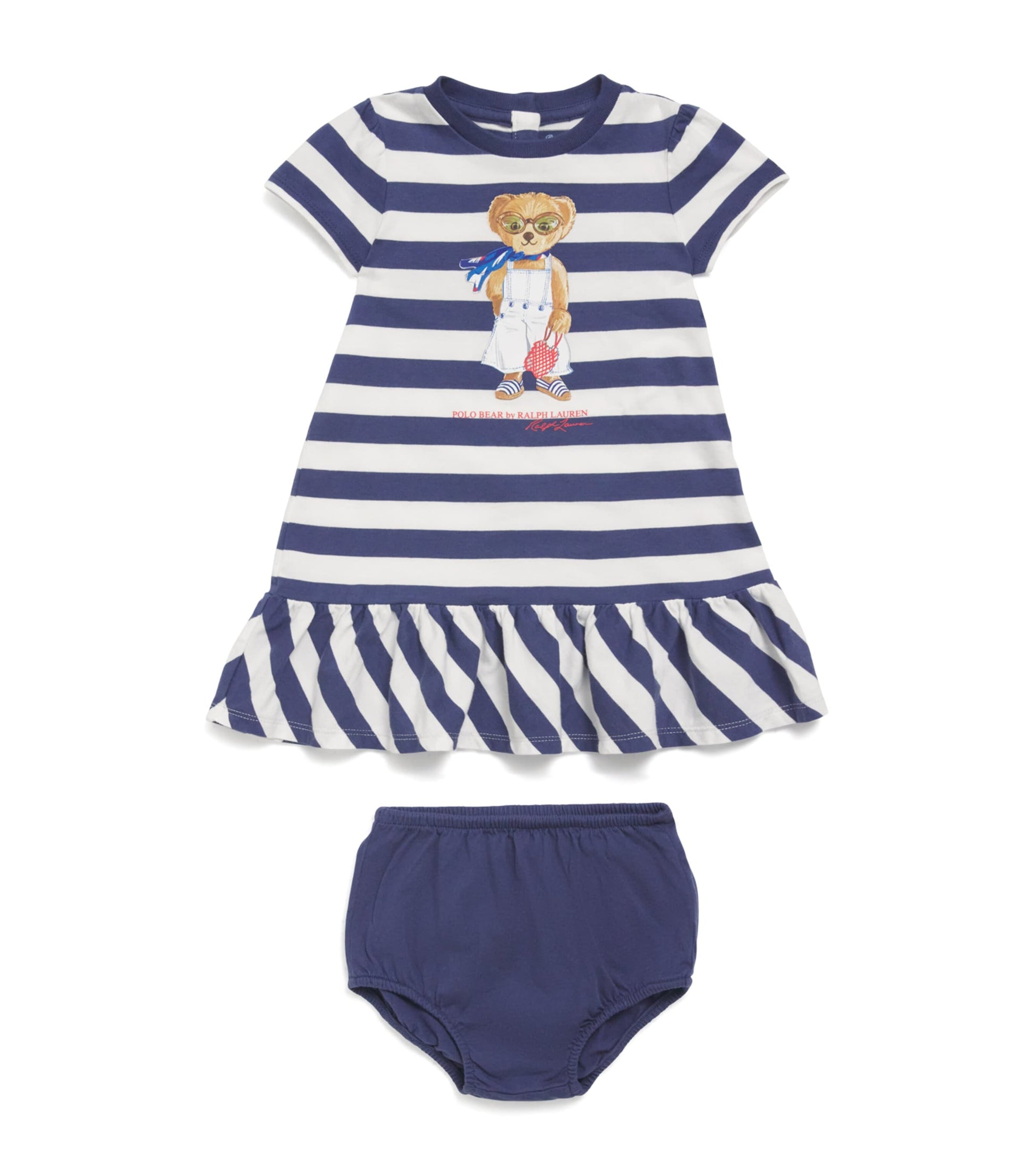 Ralph Lauren Kids Stripe Bear Dress and Bloomers Set (3-24 Months)