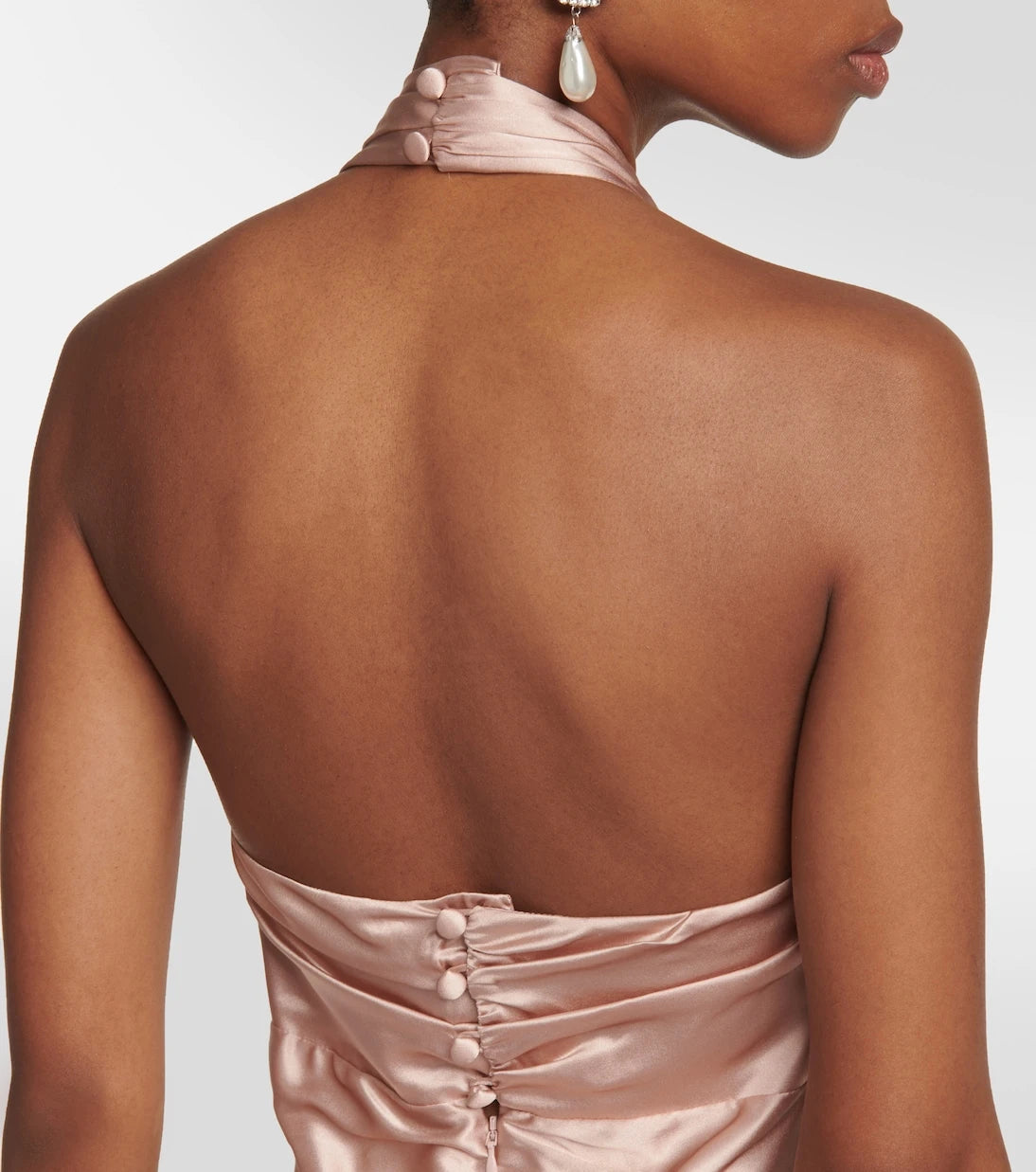 Alessandra Rich - Ruched cutout satin midi dress