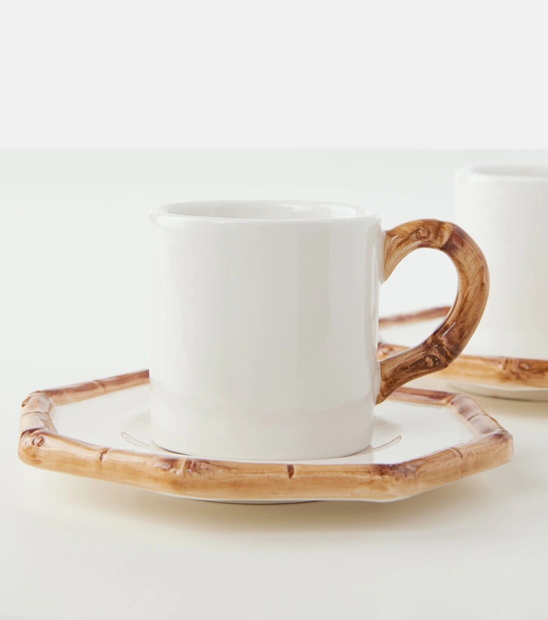 Les-Ottomans - Bamboo set of 2 espresso cups and saucers