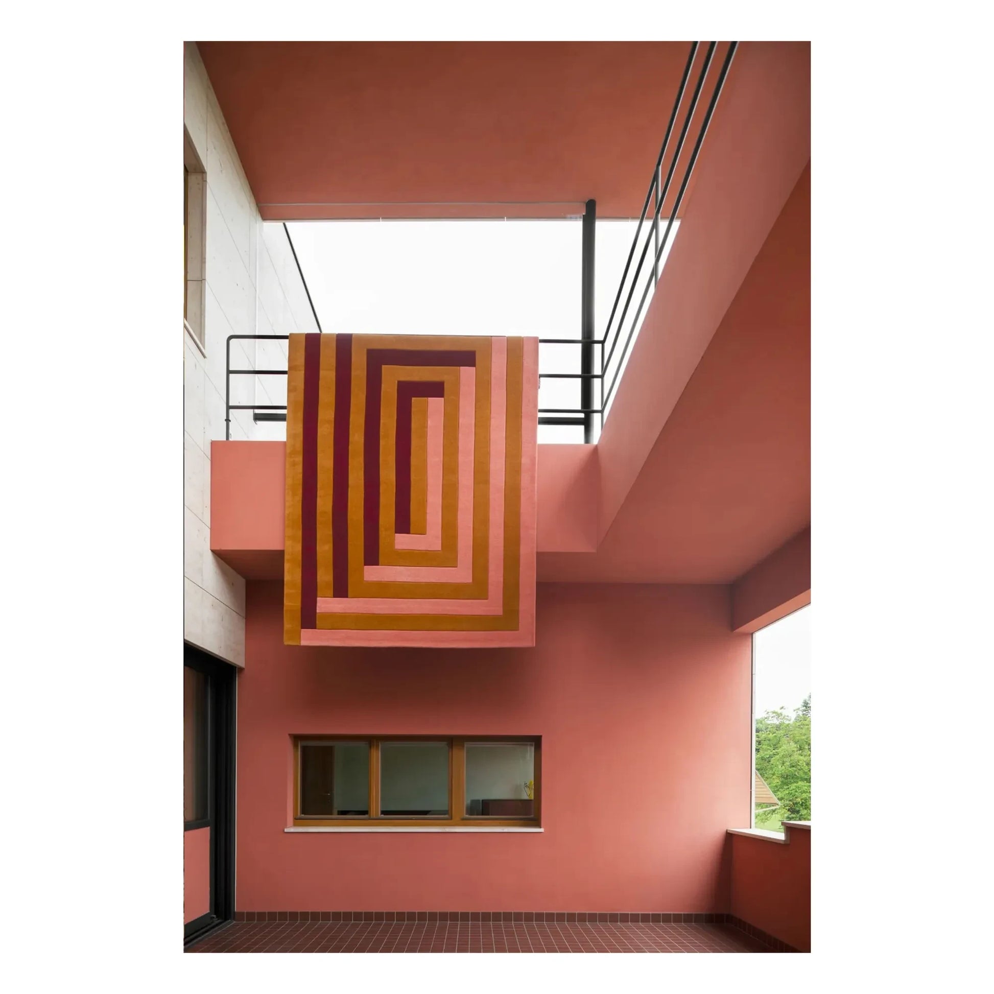 Layered - Wool rug Labyrith,Tekla Evelina Severin | Coral